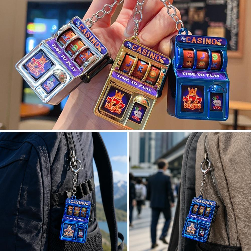 Arcade Game Jackpot - Mini Kumar Makinesi Anahtarlık, Yaratıcı Arcade