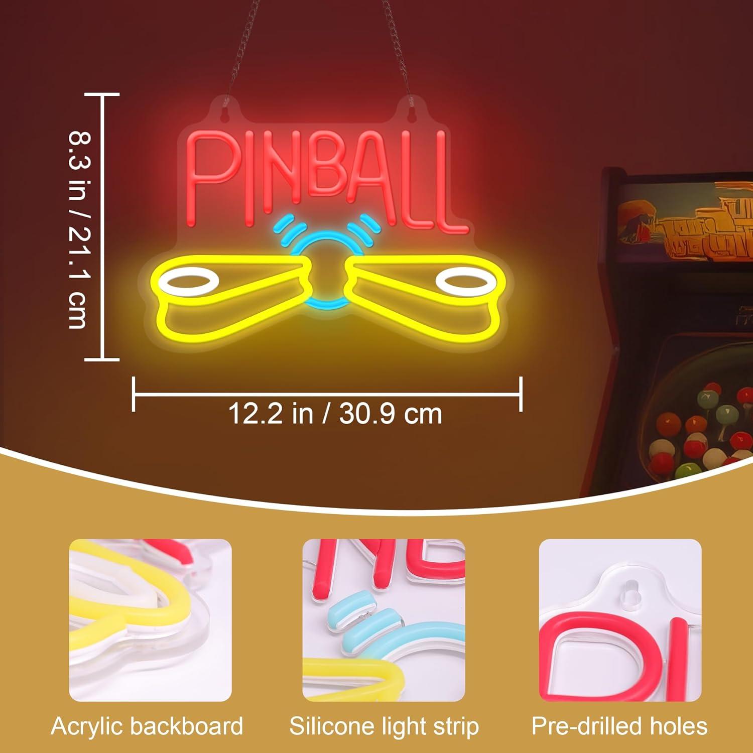 Pinball Neon Tabelası, USB ile - Arcade Games & Vending Llc Photos incelemesi ve fiyatı